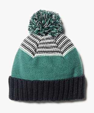 Bonnet garçon doublé polaire à pompon vue1 - GEMO (ENFANT) - GEMO