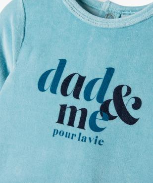 Pyjama bébé à pont-dos en velours avec message vue2 - PREMIER PRIX BY GEMO - GEMO