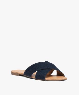 Sandales plates à larges brides croisées femme - Valentina Baldano dessus denim vue2 - VALENTINA BALDA - GEMO