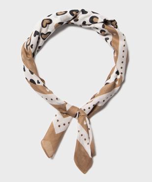 Foulard en coton à motifs coeurs façon léopard fille vue1 - GEMO (ACCESS) - GEMO