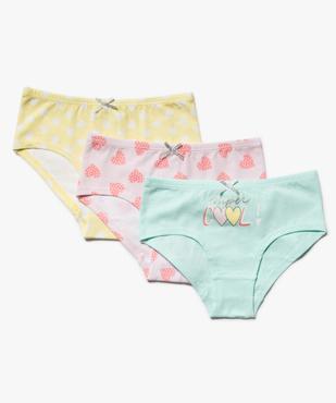 Shorties fille imprimés avec nœud pailleté (lot de 3) vue1 - GEMO 4G FILLE - GEMO