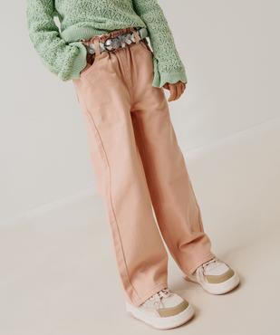 Pantalon straight en toile de coton taille ajustable fille vue5 - GEMO 4G FILLE - GEMO