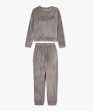 Pyjama en velours avec inscription Chicago fille vue1 - GEMO (JUNIOR) - GEMO