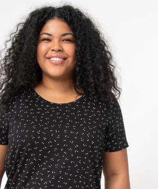 Chemise de nuit à manches courtes avec motifs femme grande taille vue2 - GEMO 4G FEMME - GEMO