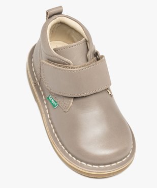 Boots bébé fille en cuir avec col à paillettes et scratch - Kickers vue5 - KICKERS - GEMO