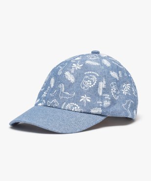 Casquette bébé garçon en jean imprimé de motifs dinosaures vue1 - GEMO(BEBE DEBT) - GEMO