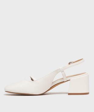 Escarpins talon ouvert et bout carré femme - Follow Me vue3 - FOLLOW ME - GEMO