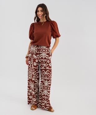 Tee-shirt manches courtes en broderie anglaise femme vue4 - GEMO 4G FEMME - GEMO