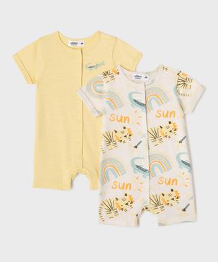 Combishorts à manches courtes imprimés bébé garçon (lot de 2) vue1 - GEMO 4G BEBE - GEMO