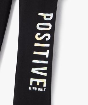 Legging long en coton stretch imprimé fille vue2 - GEMO 4G FILLE - GEMO