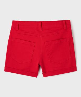 Short en denim avec revers cousus fille vue3 - GEMO (JUNIOR) - GEMO