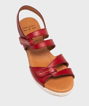 Sandales femme compensées à brides scratch en cuir vue11 - VALENTINA BALDA - GEMO