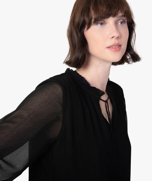 Blouse femme en voile à manches longues vue2 - GEMO(FEMME PAP) - GEMO