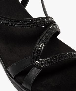 Sandales femme à talon plat et brides strass unies vue6 - GEMO (CASUAL) - GEMO