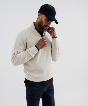 Pull en coton à col camionneur homme vue1 - GEMO (HOMME) - GEMO