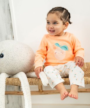 Pyjama 2 pièces en jersey de coton motif pêche bébé fille vue1 - GEMO 4G BEBE - GEMO