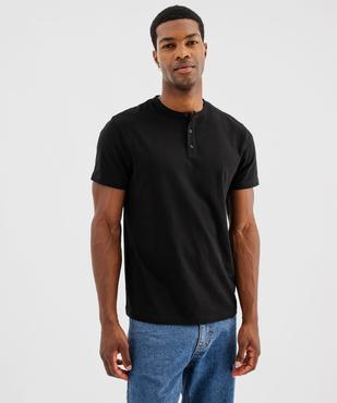 Tee-shirt manches courtes col tunisien homme vue1 - GEMO 4G HOMME - GEMO