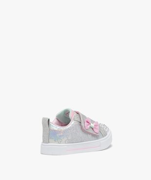 Baskets fille à paillettes avec bout lumineux - Skechers vue4 - SKECHERS - GEMO