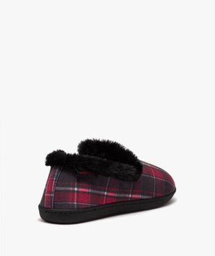 Chaussons femme pantoufles fourrées à carreaux - Isotoner vue4 - ISOTONER - GEMO