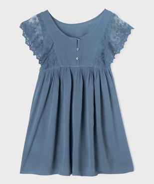 Robe sans manches fluide avec détails en dentelle fille vue3 - GEMO 4G FILLE - GEMO