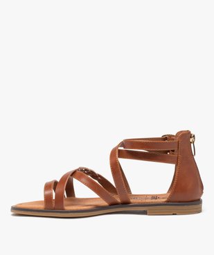 Sandales plates à brides et talon zippé femme - Valentina Baldano vue4 - VALENTINA BALDA - GEMO