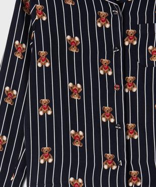 Pyjama rayé et imprimé fille - LuluCastagnette vue2 - LULUCASTAGNETTE - GEMO