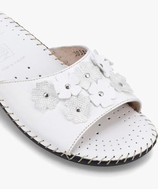 Mules femme confort en cuir ornées de fleurs vue6 - GEMO (CONFORT) - GEMO