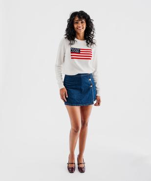 Pull en coton avec drapeau femme - LuluCastagnette vue4 - LULUCASTAGNETTE - GEMO