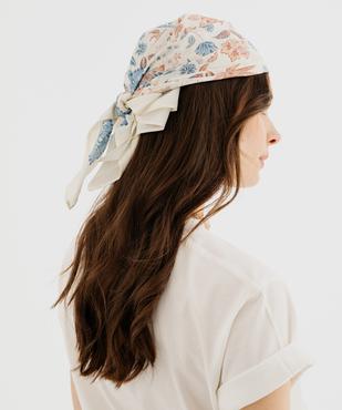 Foulard carré en coton imprimé femme vue3 - GEMO 4G FEMME - GEMO
