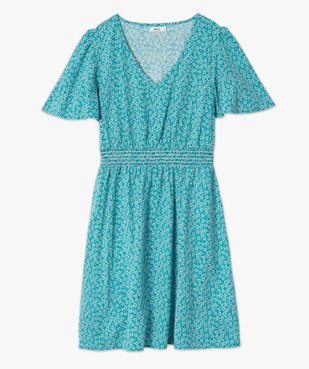Robe femme à manches courtes et ceinture smockée vue4 - GEMO(FEMME PAP) - GEMO