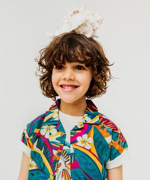 Chemise à manches courtes en coton texturé et imprimé garçon vue1 - GEMO (ENFANT) - GEMO