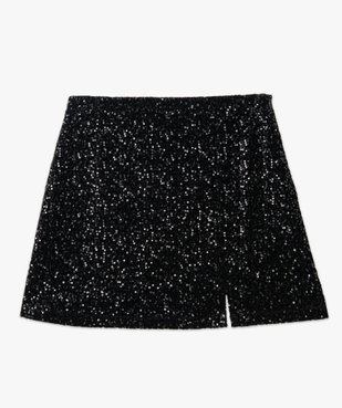 Jupe courte coupe droite en velours et sequins femme vue4 - GEMO(FEMME PAP) - GEMO