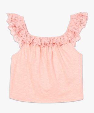 Débardeur femme court à volant en broderie anglaise vue4 - GEMO(FEMME PAP) - GEMO