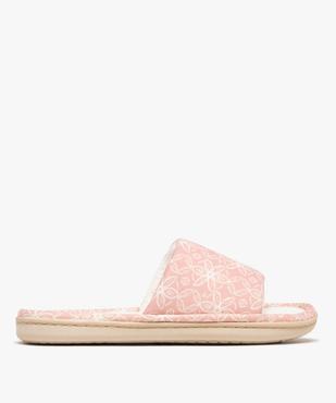 Chaussons mules en toile à motifs fleuris femme vue1 - GEMO 4G FEMME - GEMO