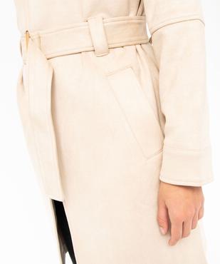 Manteau trench en suédine avec ceinture femme vue6 - GEMO(FEMME PAP) - GEMO