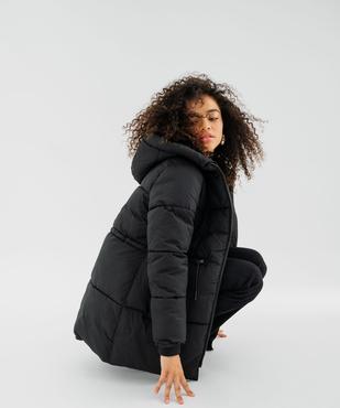 Doudoune mi-longue à capuche femme vue1 - GEMO(FEMME PAP) - GEMO