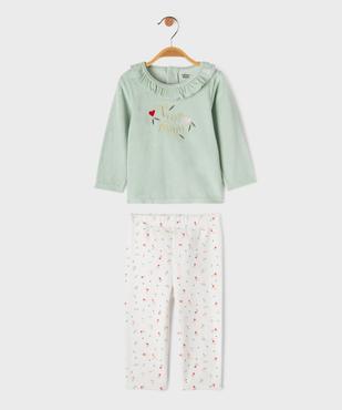 Pyjama en velours 2 pièces imprimé cœurs bébé fille vue7 - GEMO 4G BEBE - GEMO