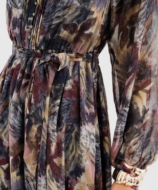 Robe longue en voile à motifs fleuris femme vue4 - GEMO 4G FEMME - GEMO