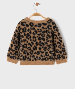 Pull en maille douillette et pailletée imprimée léopard bébé fille vue3 - GEMO(BEBE DEBT) - GEMO