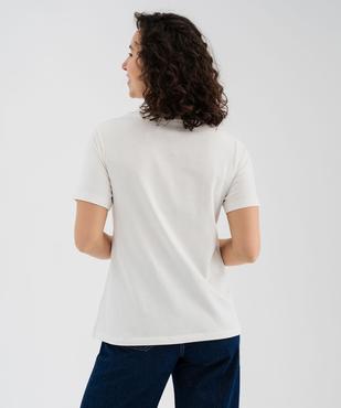 Tee-shirt manches courtes avec bijou sur l’avant femme vue3 - GEMO 4G FEMME - GEMO