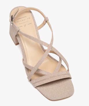 Sandales pailletées à talon biseauté femme  vue5 - FOLLOW ME - GEMO