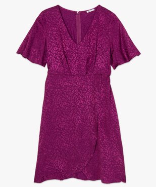 Robe femme à manches courtes avec motifs scintillants ton sur ton vue4 - GEMO(FEMME PAP) - GEMO