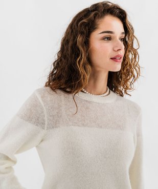 Pull en maille fine à col rond femme vue2 - GEMO(FEMME PAP) - GEMO