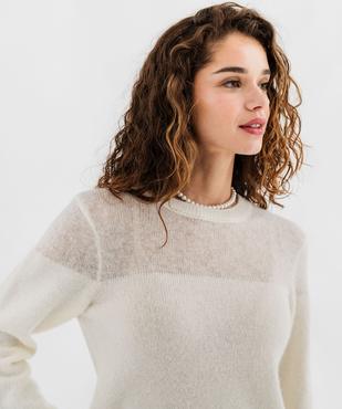 Pull en maille fine à col rond femme vue2 - GEMO(FEMME PAP) - GEMO