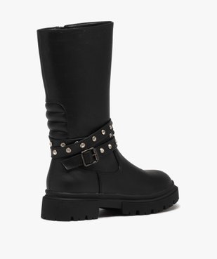 Bottes fille unies avec brides à strass et à zip vue4 - GEMO (ENFANT) - GEMO