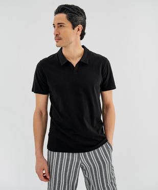 Polo manches courtes en jersey de coton flammé homme vue1 - GEMO 4G HOMME - GEMO