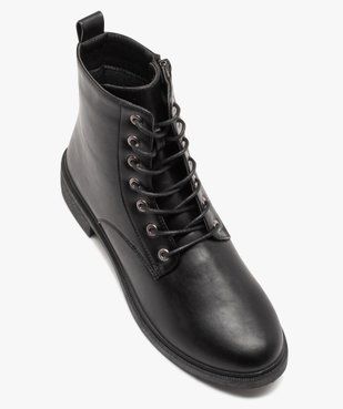 Boots femme unies style rangers à zip vue5 - GEMO (CASUAL) - GEMO