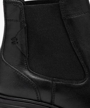 Boots femme à talon en cuir uni style Chelsea vue6 - GEMO(URBAIN) - GEMO