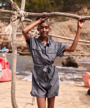 Combishort à manches courtes femme - LuluCastagnette vue4 - LULUCASTAGNETTE - GEMO
