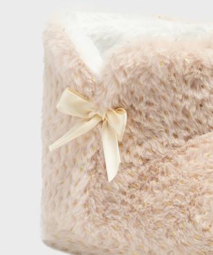 Chaussons montants en fourrure imitation et paillettes femme vue6 - GEMO 4G FEMME - GEMO